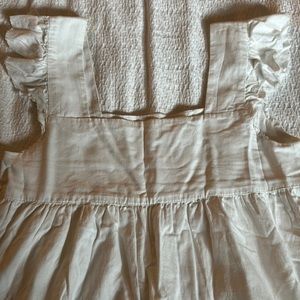 Aerie White Ruffled Baby-doll dress